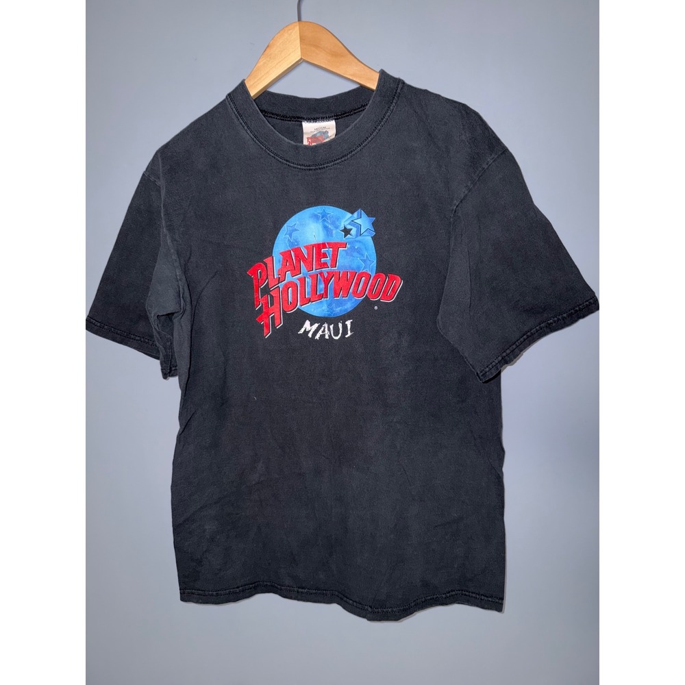 Vintage Planet Hollywood Maui T-Shirt Black Graphic Tee 1991 Made in USA Medium
